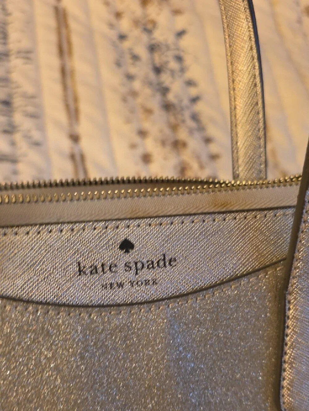 kate spade silver glitter tote